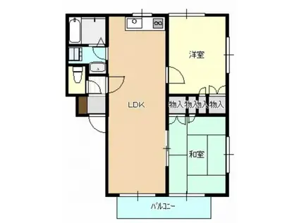 フリーデンス城ヶ丘(2LDK/2階)の間取り写真