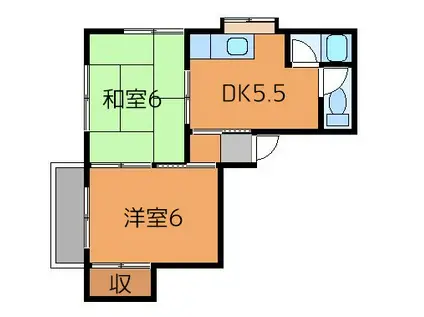 ロイヤル花の街(2DK/2階)の間取り写真