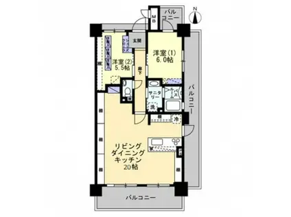 アルファライフ倉敷白壁通(1LDK/10階)の間取り写真