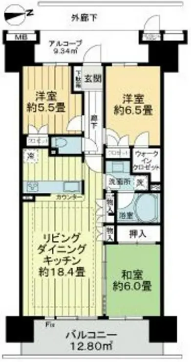品川シーサイドレジデンス 14階階 間取り