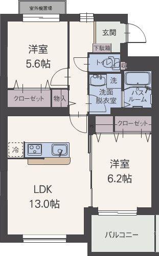 ルミナスコート(2LDK/3階)の間取り写真