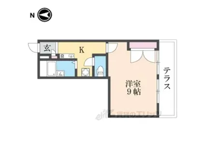 ディアーレコトブキB(1K/1階)の間取り写真