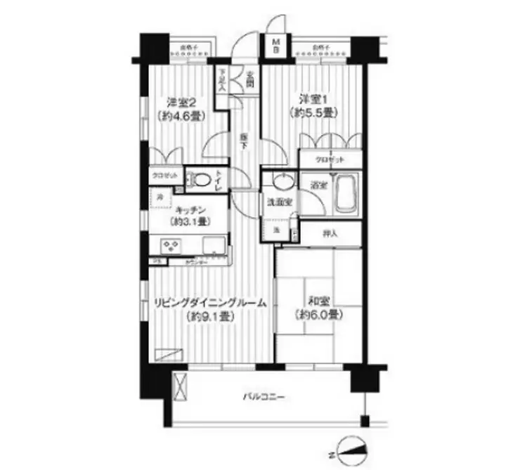 パシフィーク品川 7階階 間取り