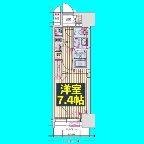 プレサンスジェネ新栄町駅前 葵(1K/9階)の間取り写真