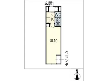 サンパーク丸の内(1K/4階)の間取り写真