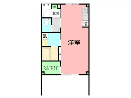 LIFESHIP C棟(ワンルーム/1階)の間取り写真