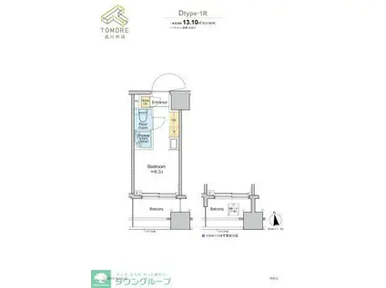 TOMORE品川中延(ワンルーム/4階)の間取り写真
