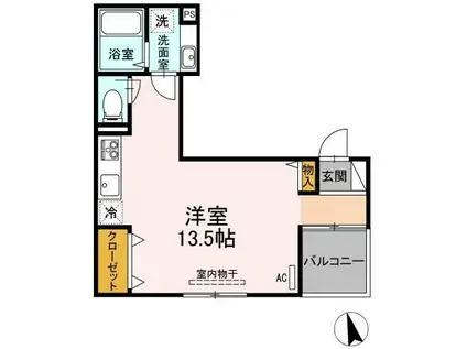 D-ROOM一富士(ワンルーム/3階)の間取り写真