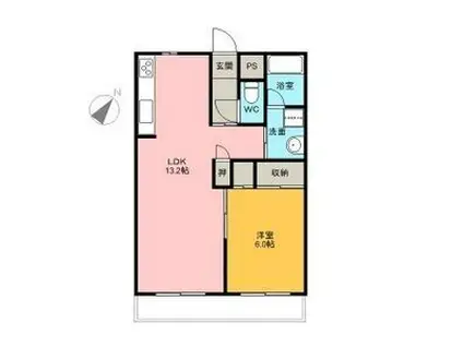 BOA SORTE KAZU(1LDK/2階)の間取り写真