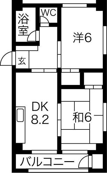 川原マンション(2DK/2階)の間取り写真