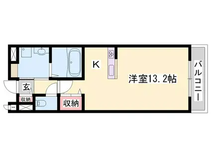 セイントテツ(1K/1階)の間取り写真