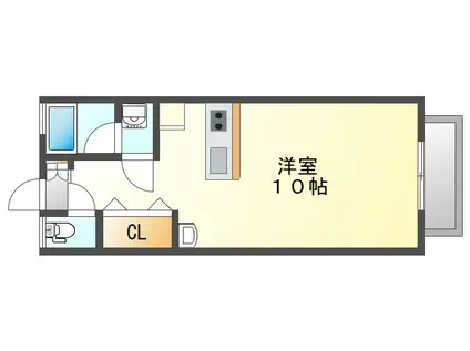 フラワーハイツ(ワンルーム/1階)の間取り写真
