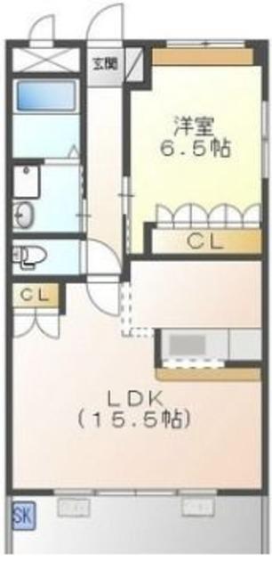 ロイヤルヒルズKOIZUMI(1LDK/1階)の間取り写真