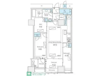 三田ガーデンヒルズ ノースヒル(2SLDK/13階)の間取り写真