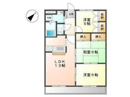 フォレストハイムD(3LDK/2階)の間取り写真