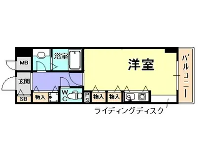 フレックス芦屋(ワンルーム/3階)の間取り写真