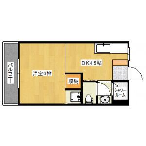 IT本町(1DK/3階)の間取り写真