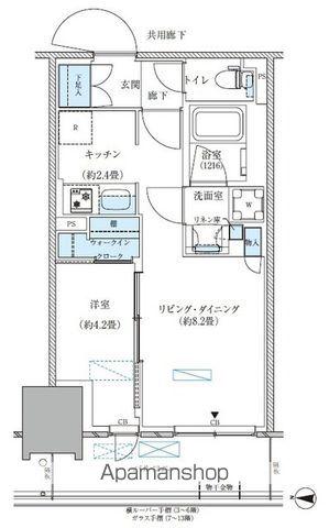 パークアクシス西大島コンフォートスクエア(1LDK/4階)の間取り写真