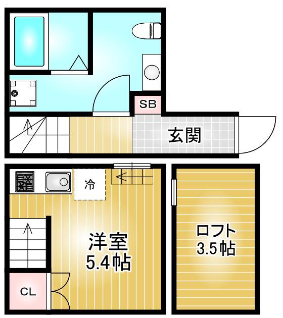 ラフィーカ金山(ワンルーム/1階)の間取り写真