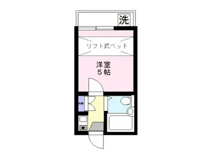 エクセレント横浜(1K/2階)の間取り写真