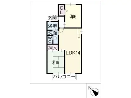 ラ・フォーレ(2LDK/2階)の間取り写真