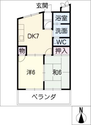 メゾンアイレス(2DK/3階)の間取り写真