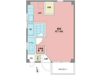 大久手HOUSE(ワンルーム/1階)の間取り写真