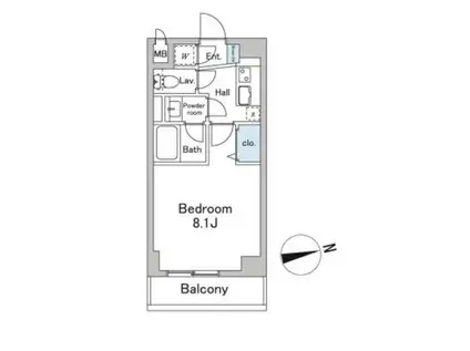 KDXレジデンス桜上水(1K/2階)の間取り写真