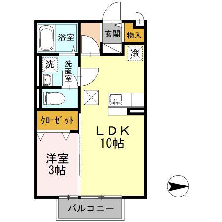 ガーデンヒルズ荒木(1LDK/1階)の間取り写真