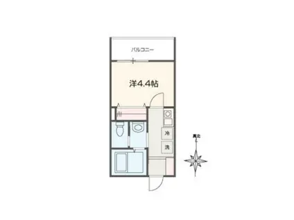 MELLAS新秋津(1K/1階)の間取り写真