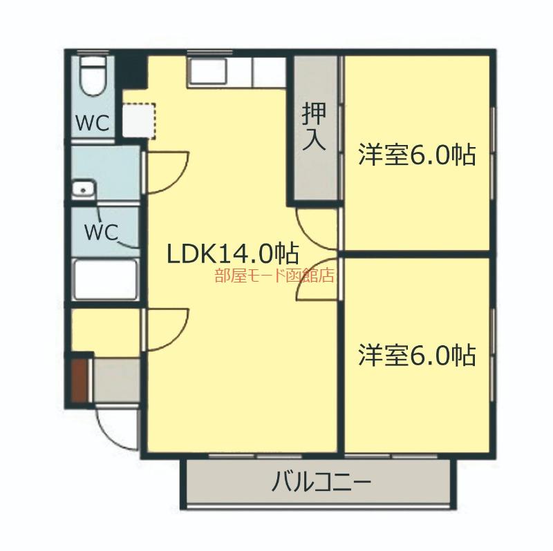 アーバンライフアネックス(2LDK/1階)の間取り写真