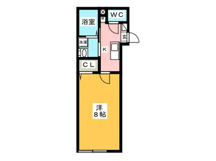 ワイズビレッジ雑司ガ谷(1K/1階)の間取り写真