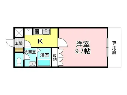 プランドールソフィア(1K/1階)の間取り写真