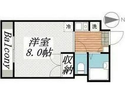 ブランドミール(1K/2階)の間取り写真