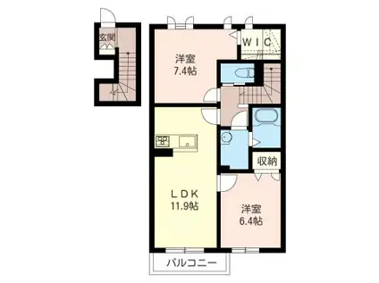 カーサ フェリーチェ(2LDK/2階)の間取り写真