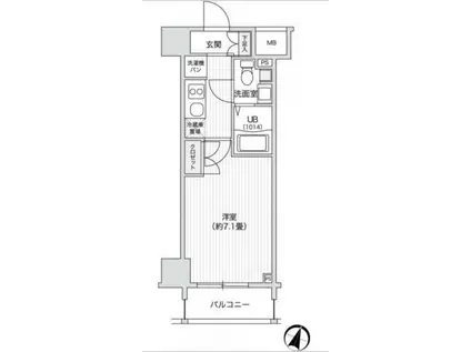 レジディア笹塚2(1K/7階)の間取り写真