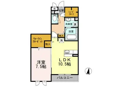 エル・ラヴィーヌC(1LDK/2階)の間取り写真