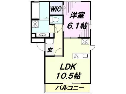 ネフェルタリ(1LDK/1階)の間取り写真