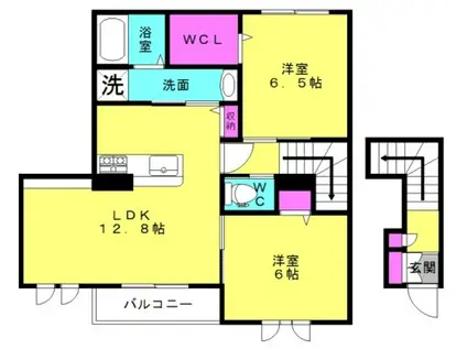 シャーメゾンいろはIII(2LDK/2階)の間取り写真
