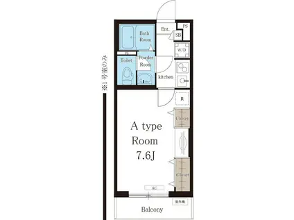 リブリ・ルームス弁天3-IV(1K/2階)の間取り写真