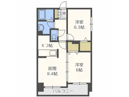 グレイスコート北18条(2LDK/7階)の間取り写真