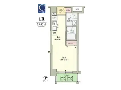 ライフデザイン三宮東(1DK/7階)の間取り写真