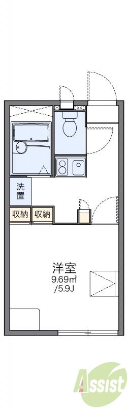 レオパレスヴィレッジ(1K/2階)の間取り写真