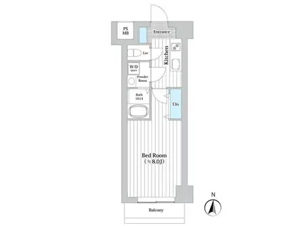 MO・AI川崎西口(1K/7階)の間取り写真