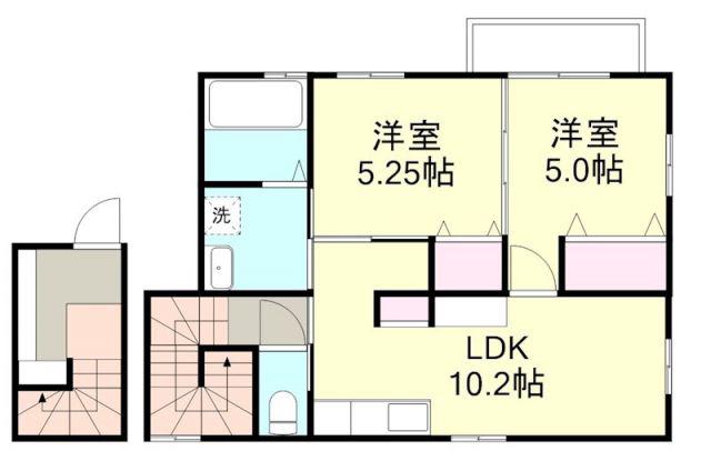 フォルティス四十瀬II(2LDK/2階)の間取り写真