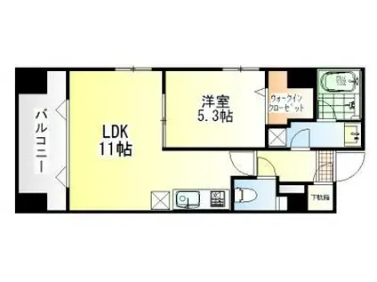 ピニエール浦和岸町(1LDK/8階)の間取り写真