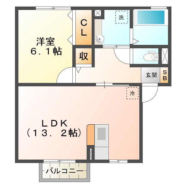 グランアーク(1LDK/1階)の間取り写真