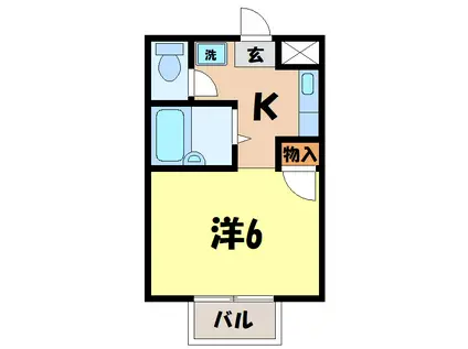 赤尾ハイツ(1K/2階)の間取り写真