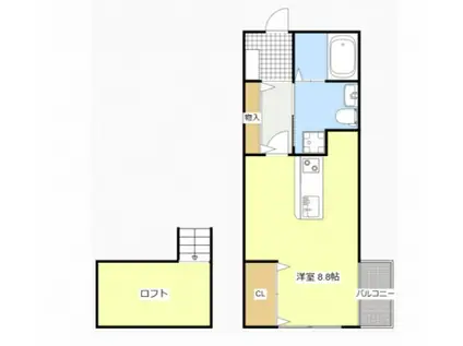 チェルボ(1K/2階)の間取り写真