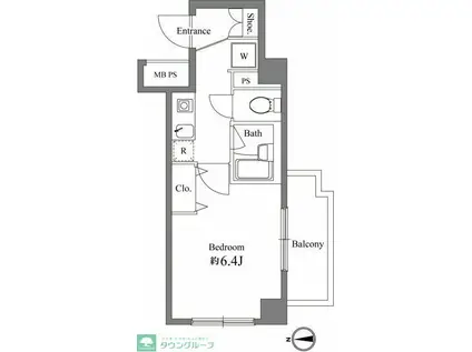 EXIA元住吉(1K/4階)の間取り写真